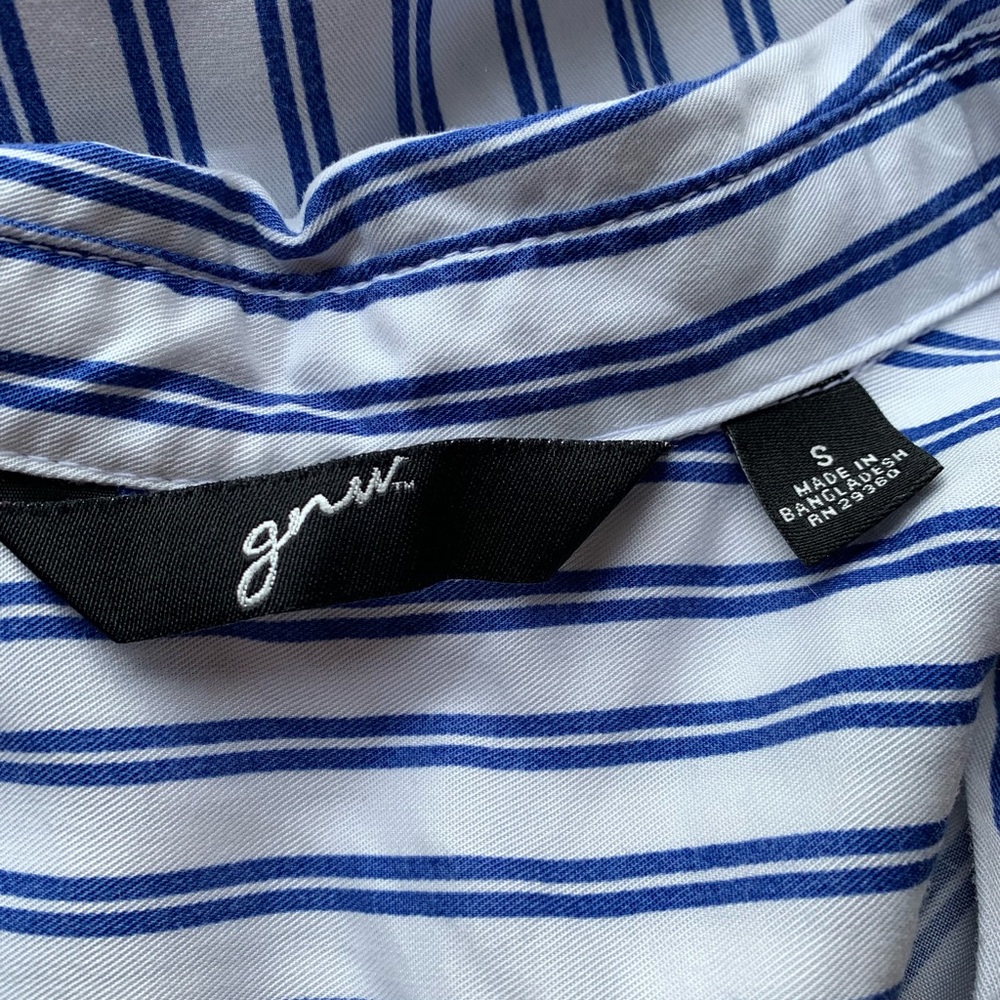 GNW Embroidered Pinstripe Shirt Dress - Picture 6 of 9